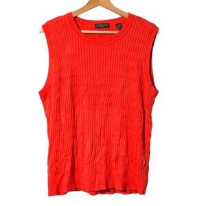 Valerie Stevens 2X Orange Silk & Cotton Knit Tank Top/Sweater Vest [0010]